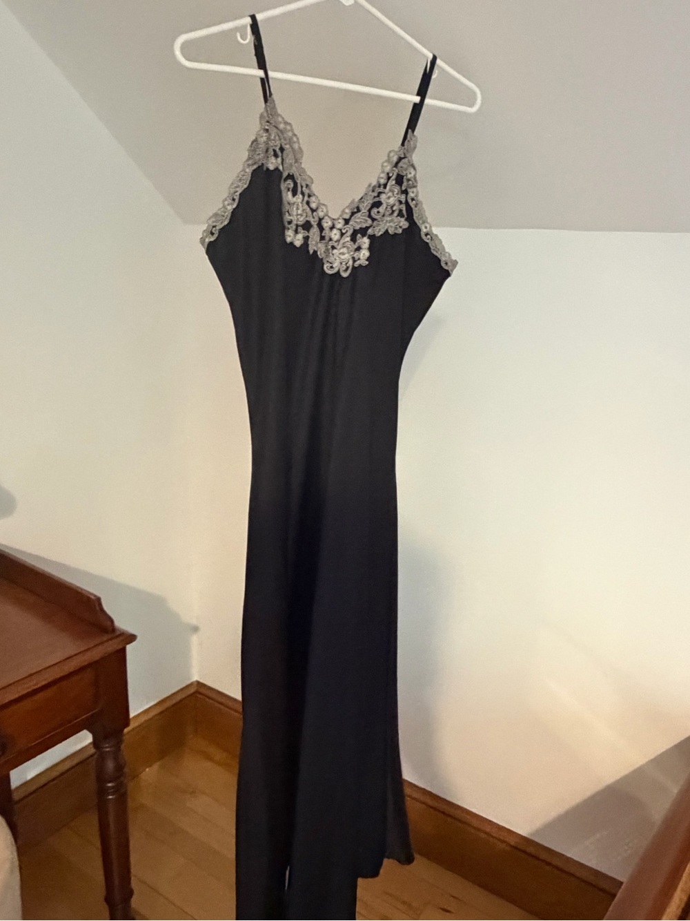 Black Lace-Trim Nightgown - Women's Intimates
